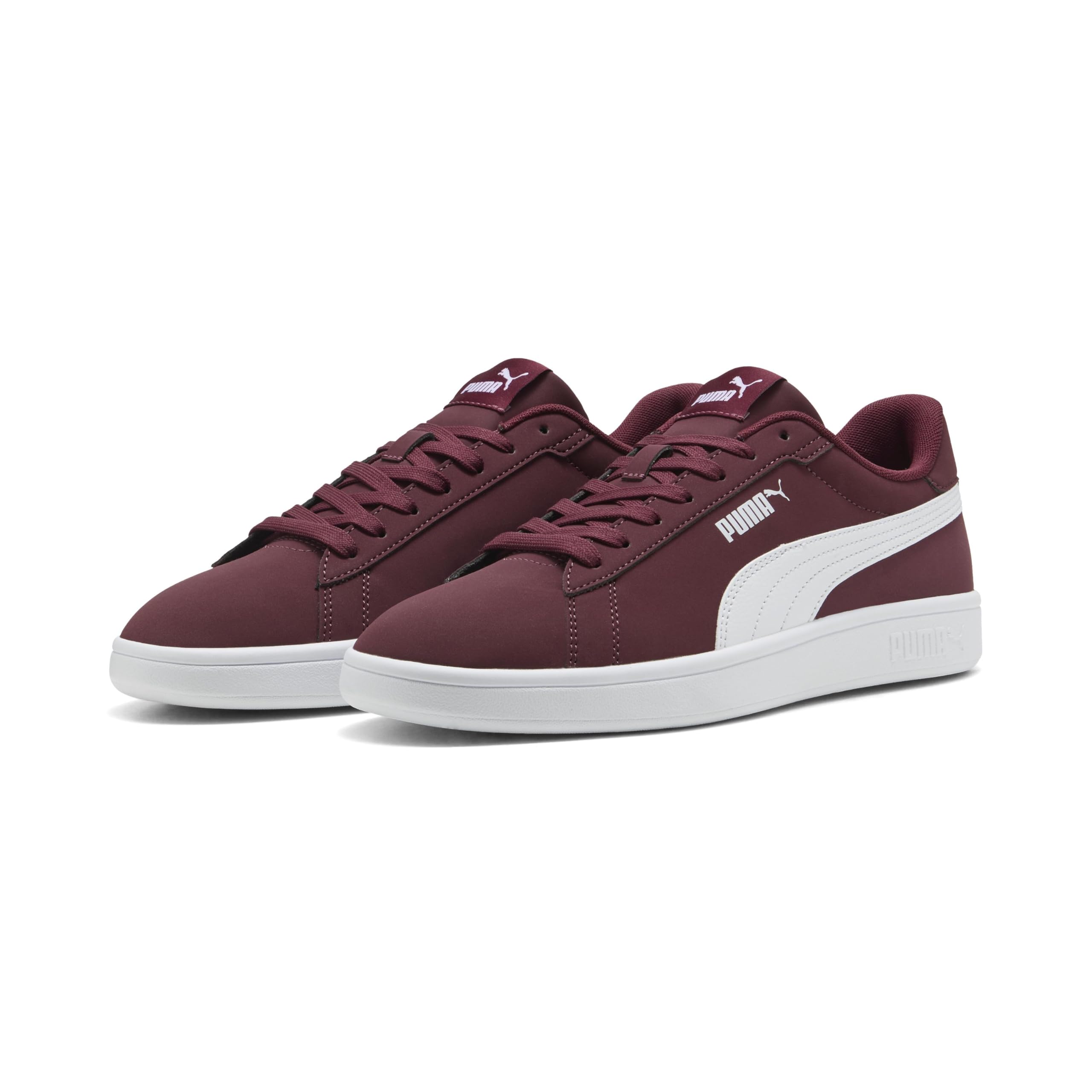 PUMA Unisex Yetişkin Puma Smash 3.0 Buck Spor Ayakkabı Ruby Shimmer-PUMA White 42.5