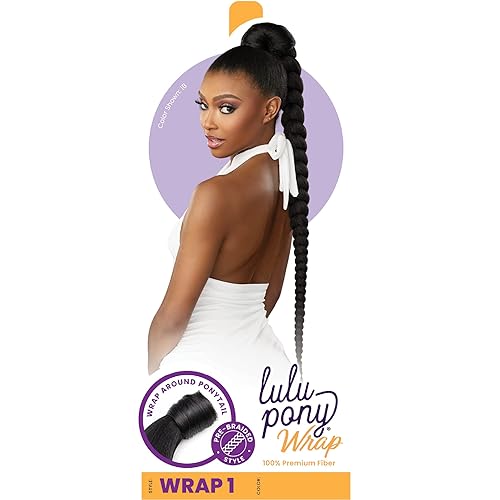Miniatura 6 de Sensationnel Lulu Pony Wrap hairextensions- cola de caballo yaki sintética de alto calor o hasta hacer extensión de pelo pieza de peluca - LULU PONY