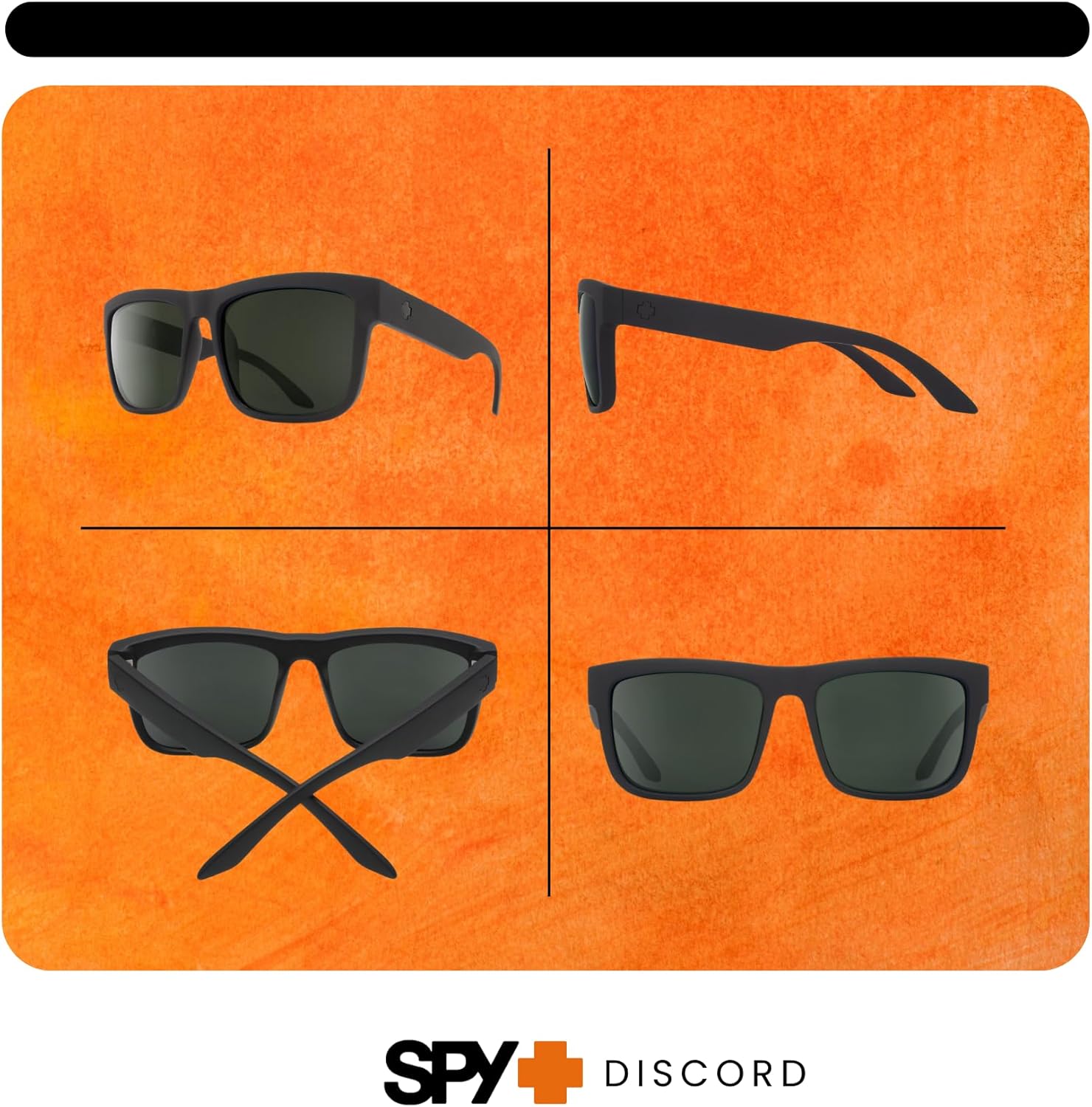 Spy Discord Rectangular Sunglasses for Men + BUNDLE with ACCESSORY EYEWEAR KIT