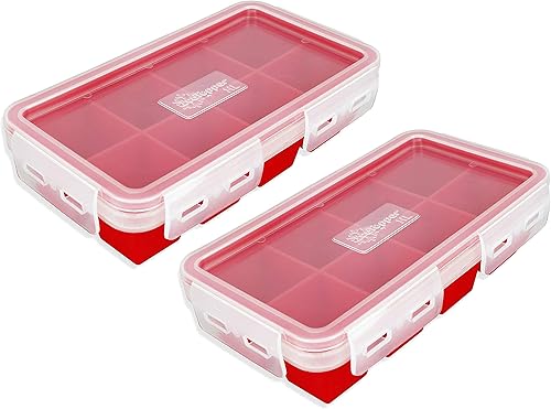 IceTopper XL - Bandeja para cubitos de hielo con tapas adjuntas, moldes para cubitos de hielo de fácil liberación, 8 cubos grandes por bandeja,