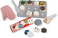Melissa & Doug Slice & Bake Wooden Cookies Play Food Set - Pretend Baking Toy with Toppings, Cookie Sheet for Kids Ages 3+