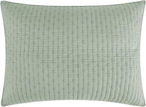 Levtex Home - Cross Stitch - Standard Sham - Desert Sage - Sham 26x20in. - Cotton