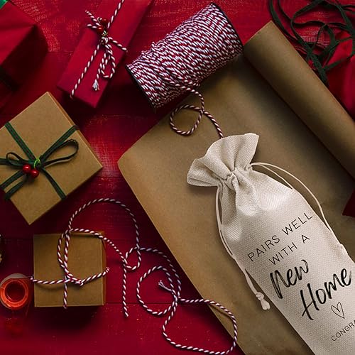 Miniatura 7 de Combina bien con una nueva bolsa de regalo de vino para el hogar, regalos de inauguración de la casa, decoraciones de fiesta de inauguración de la