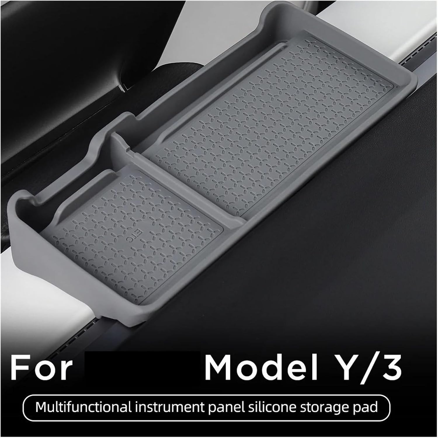 Anti-Slip Mat Instrument Panel Silicone Storage Pad Compatible with Tesla Model 3 Model Y 2023 Phone Holder Car Accessories(M3Y-GA140BLACK)