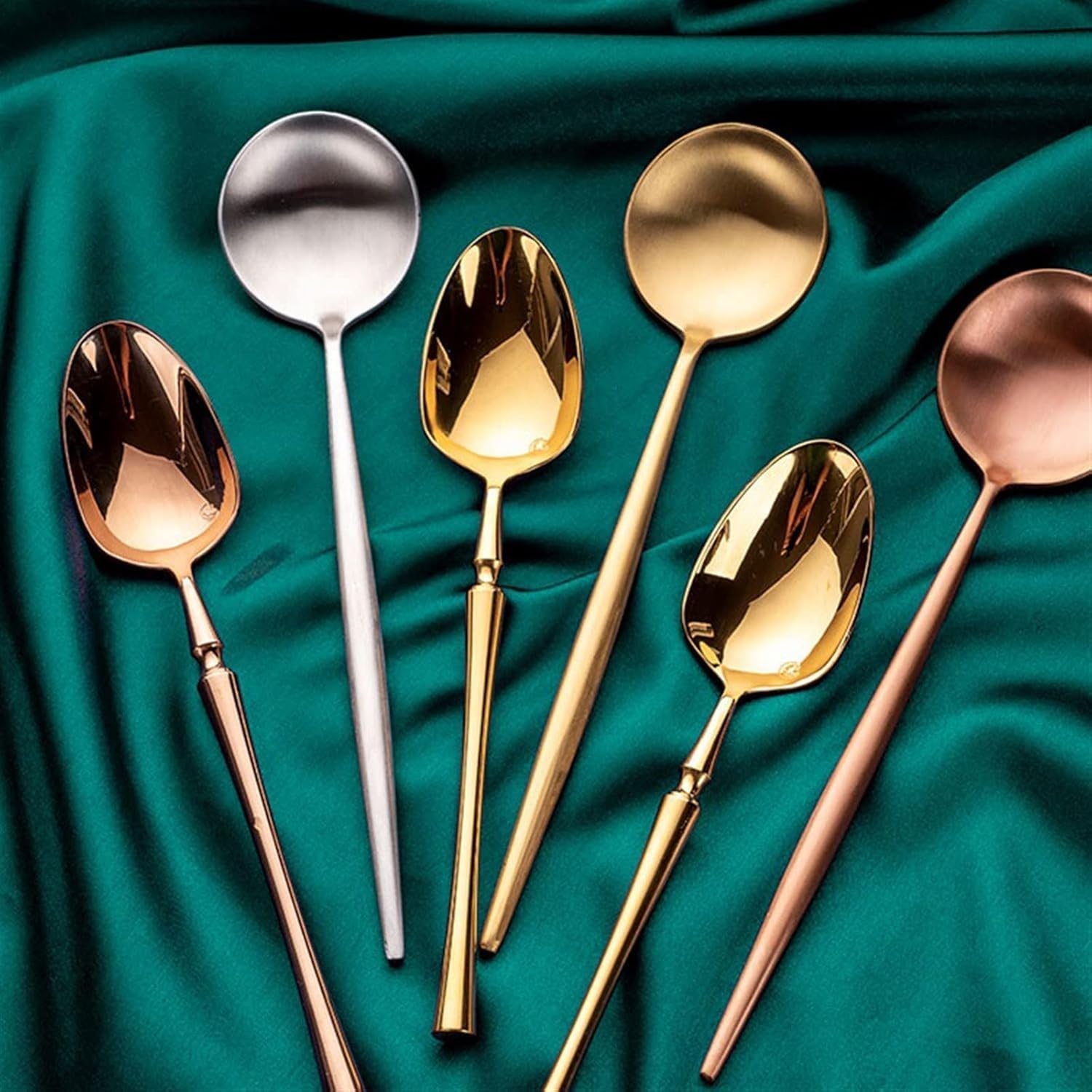 Chinese Soup Spoon, Light Luxury and Exquisite Long-Handled Spoon, 304 Stainless Steel Spoon 2pc