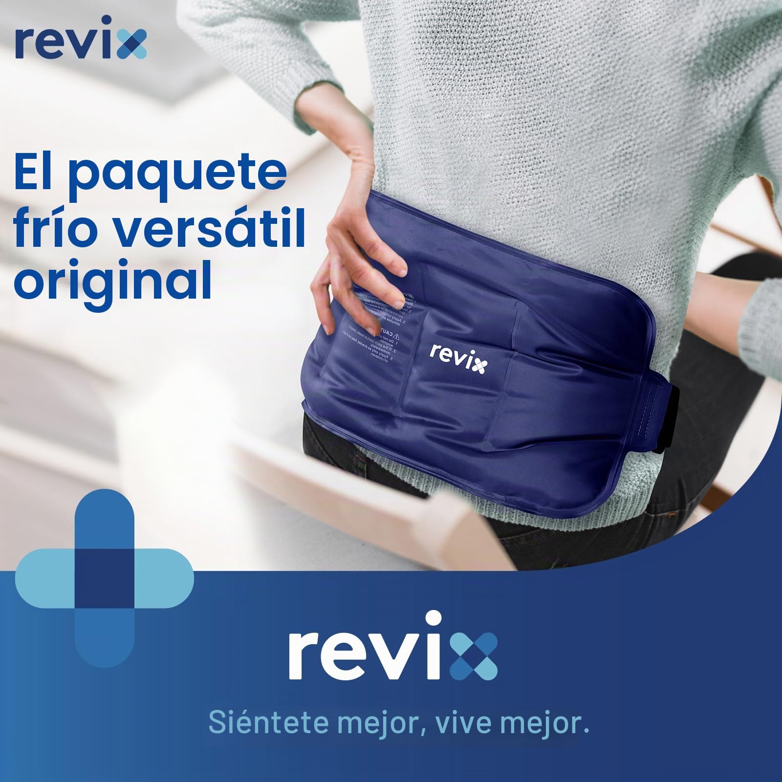 REVIX Bolsa de Hielo Reutilizable para el Alivio de la Espalda, Suave Forro de Felpa Gel Compresas Frías para la Parte Baja de la Espalda, Espinilla, Rodilla, Cadera, Brazo, Compresa Fría Flexible