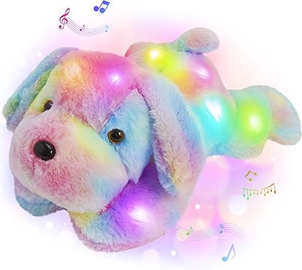 rainbow stuffed dog