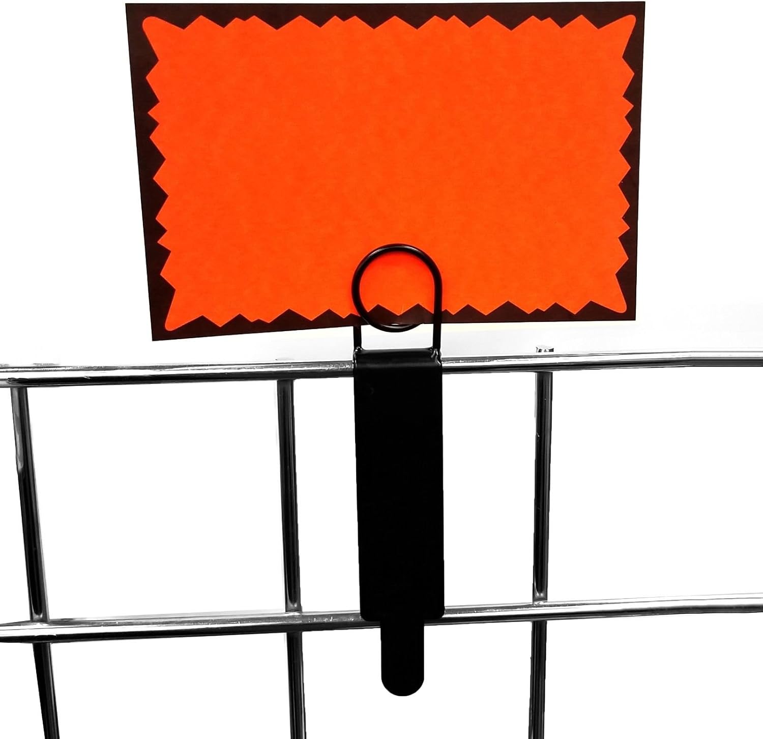 Black Metal Gridwall Sign Holder, Card Grip for Gridwall & Slat Grid Panels - 5 Pack