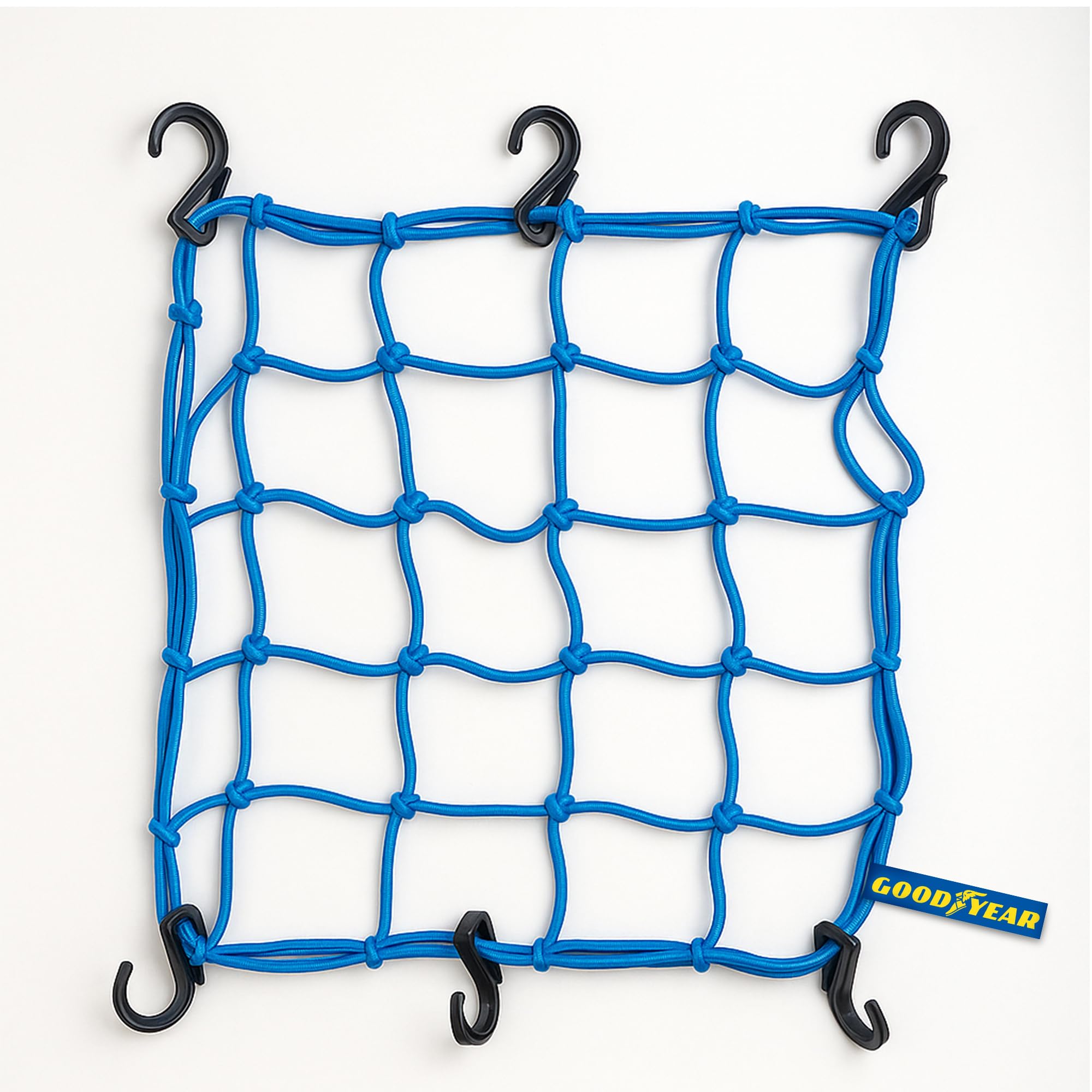 GOODYEAR Cargo Net 45"x45" – Heavy Duty Elastic Luggage Net With 3"x3" Grid & 4mm Thickness – Stretchable Roof Rack, Motorbike, Car Boot, Trailer & Outdoor Load Securing Net