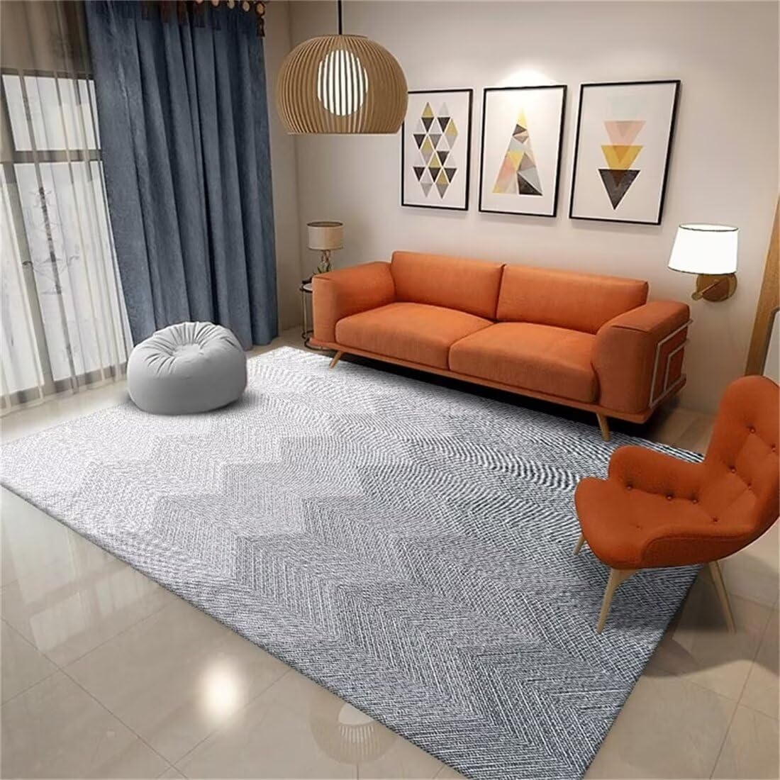 Chambre fille tapis pliable moderne gris 70x140cm descente de lit salon