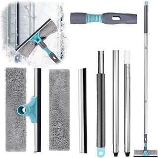 Equipo de limpieza de ventanas – Kit profesional de limpieza de ventanas de 138 cm con esponja y escobilla de goma, post...