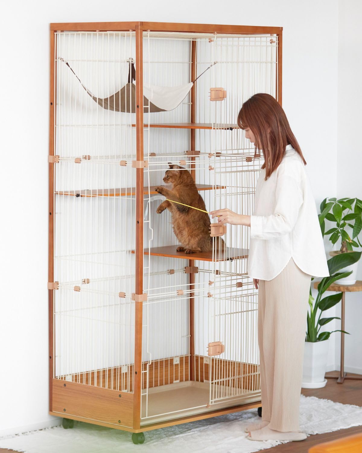 Amazon | 猫 ケージ 3段 キャットケージ ieneko 猫用 幅96×奥行48×高さ 