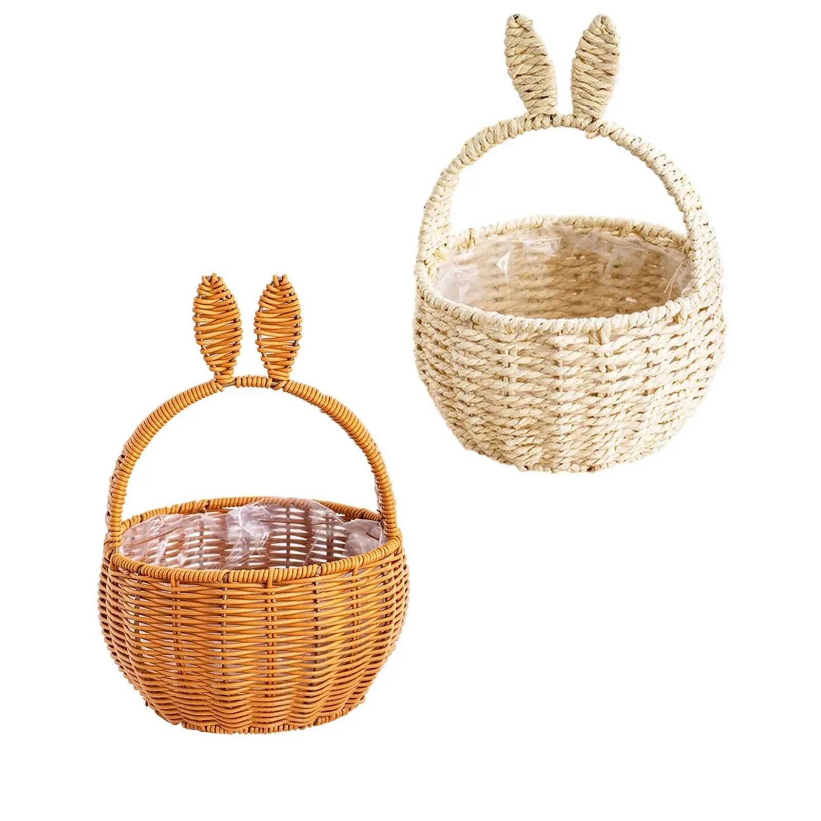 kosz na jajka. Kosz do przechowywania jajek wielkanocnych, słodyczy, dekoracji, uroczy, uniwersalny, 7x11 cali, na przyjęcia wielkanocne(Paper Rope)