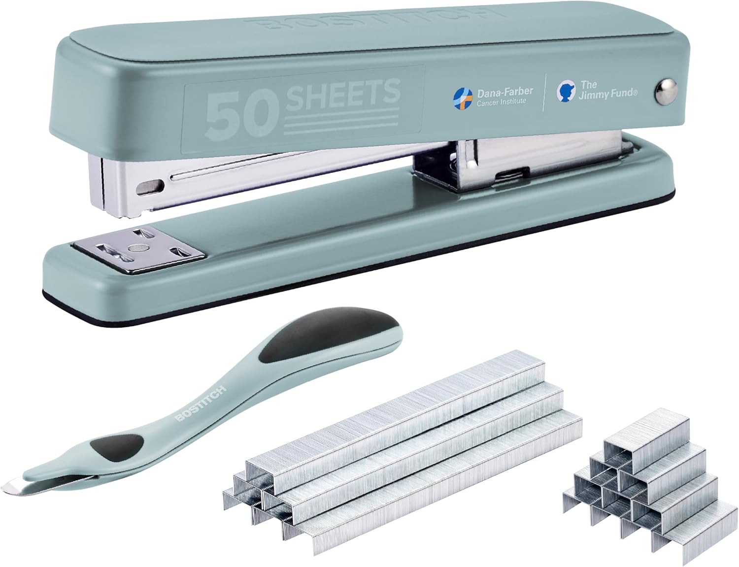 Product image of Bostitch Titan Heavy Duty Metal Stapler, 50 Sheet Capacity with 1250 Staples and Ergonomic Staple Remover, Jam Free Stapling, Full Strip Stapler for Desk, Office and Classroom, Sage