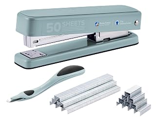 Bostitch Titan Heavy Duty Metal Stapler, 50 Sheet Capacity with 1250 Staples and Ergonomic Staple Remover, Jam Free Stapling, Full Strip Stapler for Desk, Office and Classroom, Sage - Amazon product rated Grade A