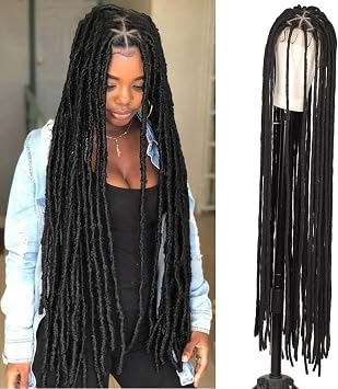 Ponytail Extension 50 Inches Faux Braids Hair Knotless Long Wig Synthetic Braided Wigs Lace Front Traingle Wigs Hair Extensions Ponytail
