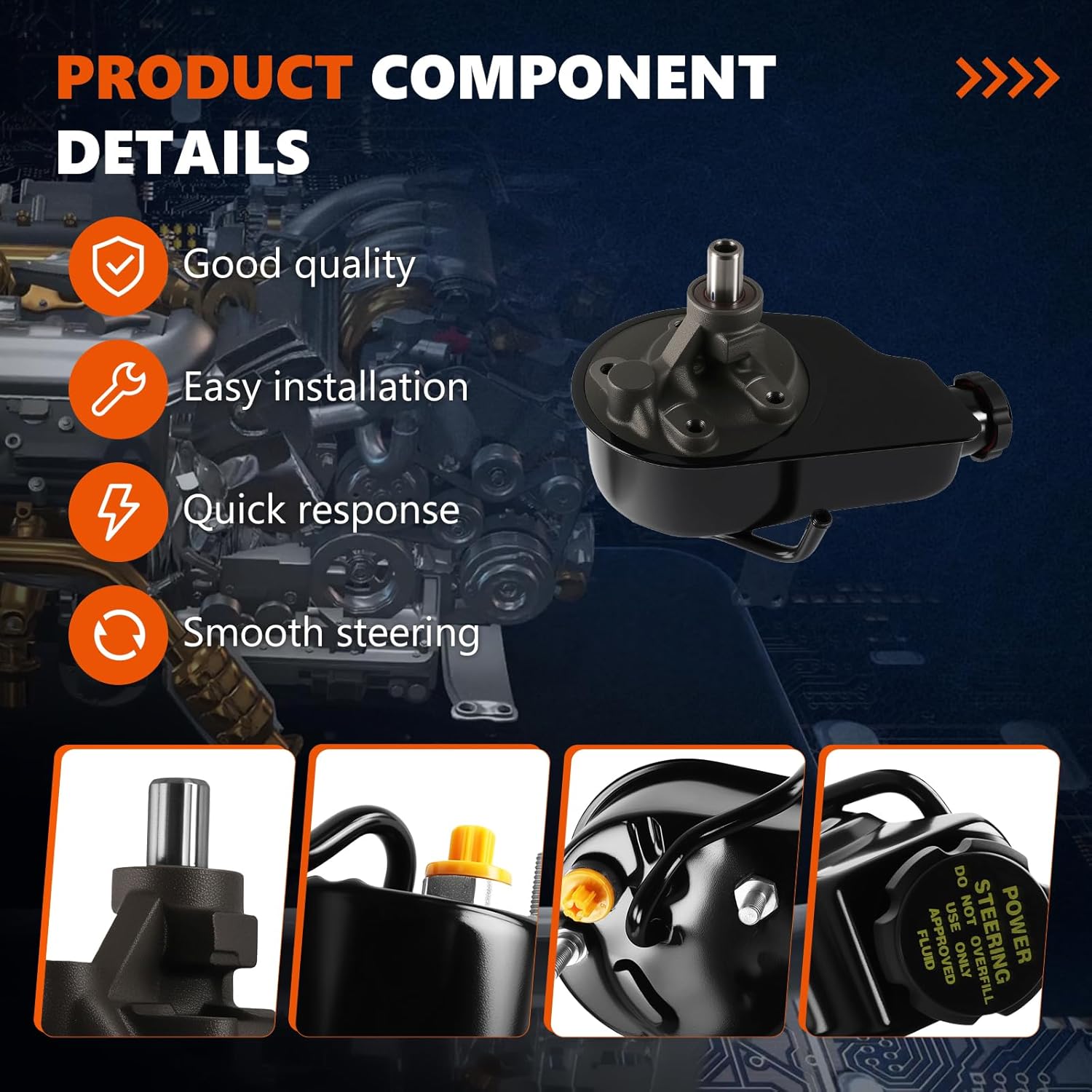 20-8741 Power Steering Pump Fits for 1996-2005 Blazer V6 4.3L for 1996-2005 Jimmy V6 4.3L for 1996-2004 Sonoma V6 4.3L Replace OE 208741 15066473