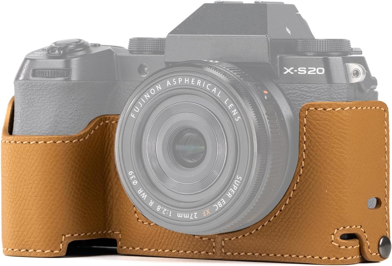 Camera leather case for Fujifilm XT5 XT30II XS20 XM5, handmade from Italian cowhide leather, vintage