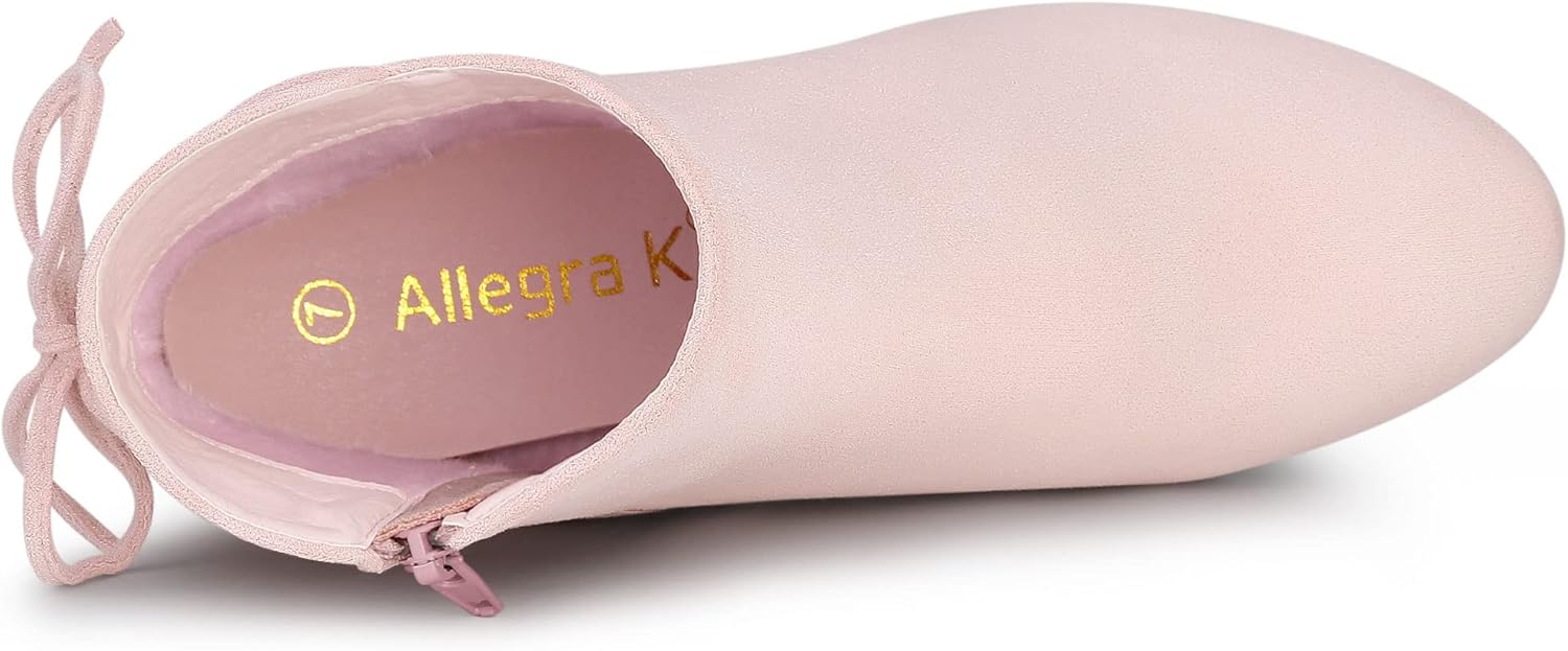 Allegra K Women's Round Toe Block Heel Zipper Lace Up Ankle Boots