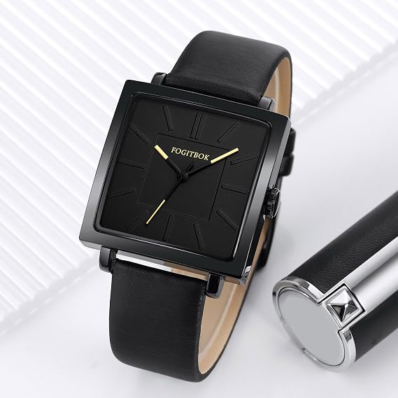 Minimalist Square Women's Watches, Waterproof Women's Leather Watch, Analog Women's Wristwatches Quartz Women's Watches Thin Watch for Small Wristwatches