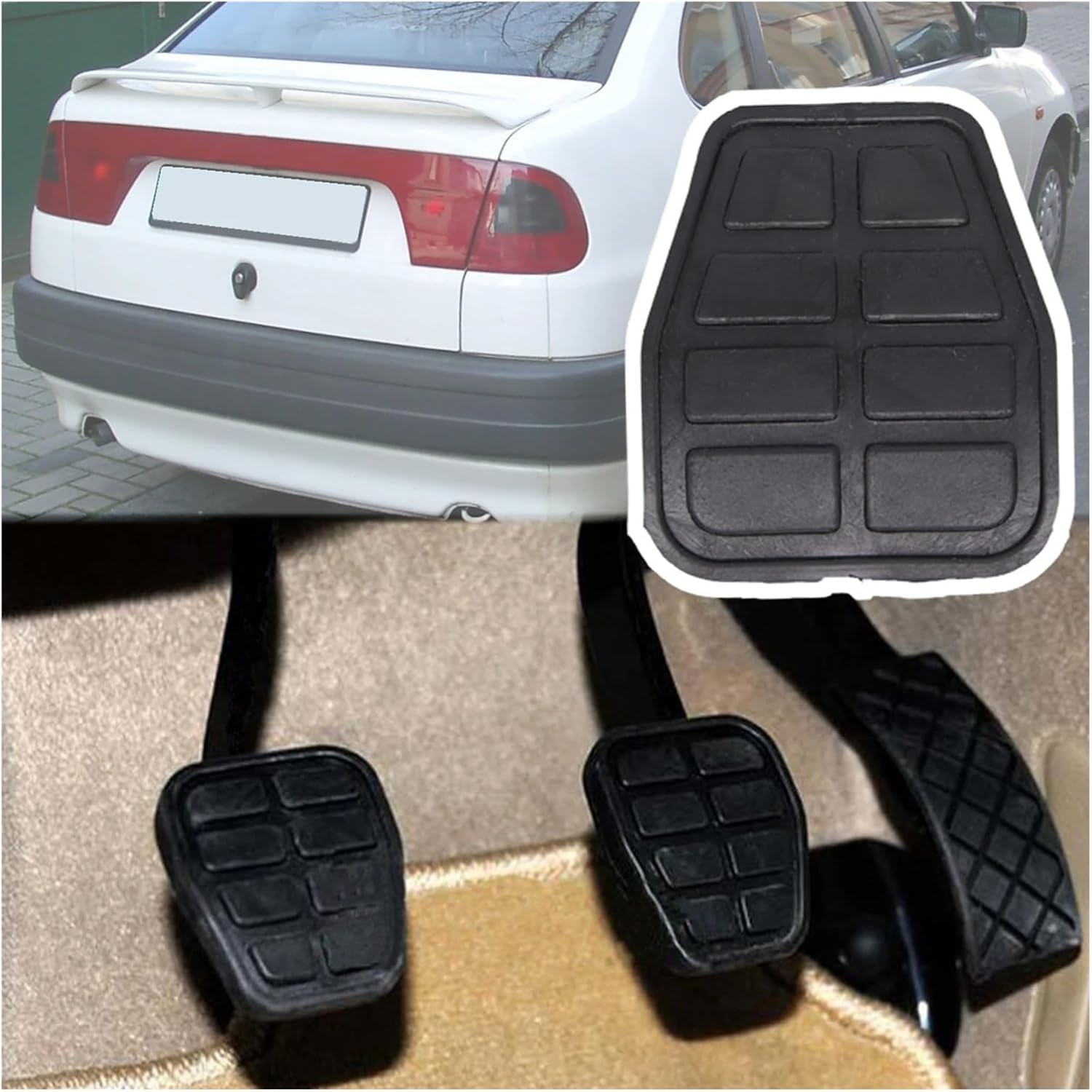 Car Pedal Pads Replacement for SEAT for Cordoba 6K 1994 1995 1996-2000 2001 2002 Rubber Brake Clutch Foot Pedal Pad Cover Replacement Pedal Pad Kit(1Pc)(2Pc)