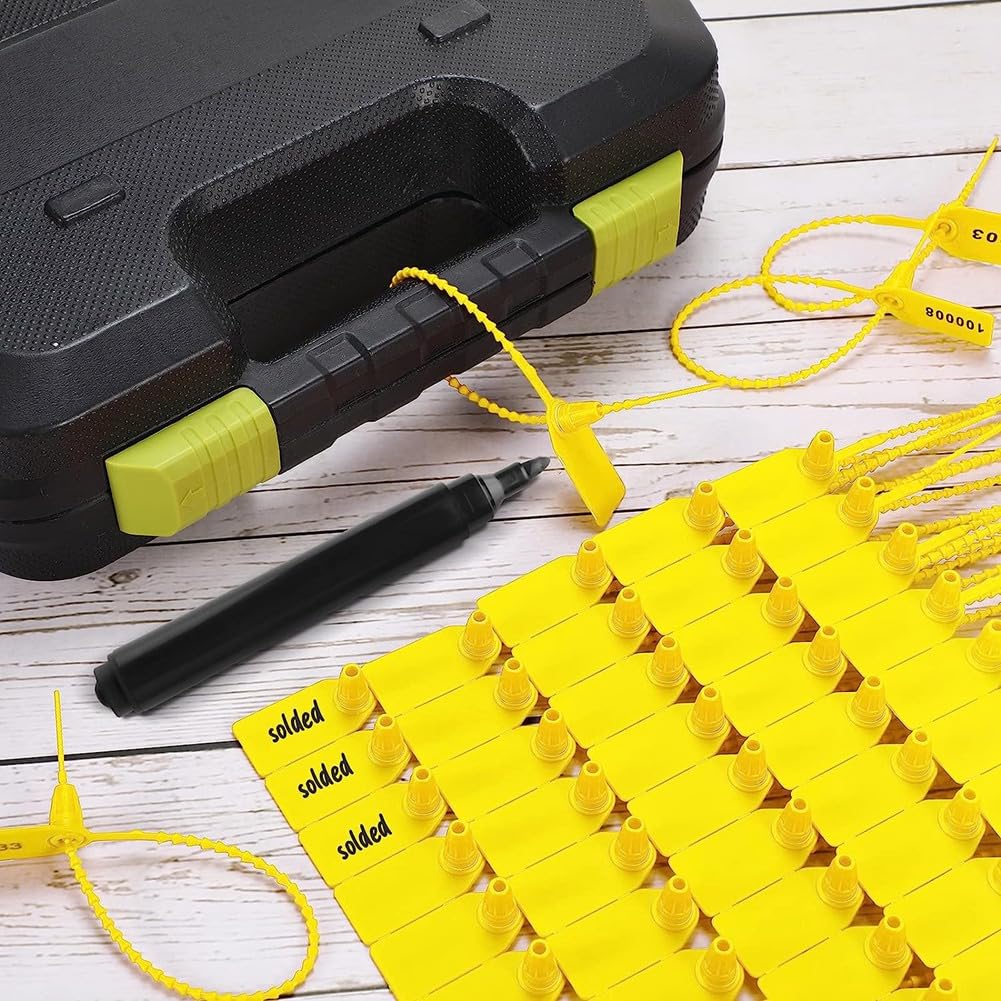 Orton 1000 etichette di sicurezza con sigilli di sicurezza numerate fascette (giallo)