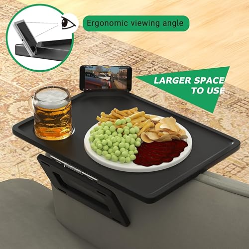 Miniatura 2 de Bandeja de mesa multifunción con clip de brazo para sofá, sofá con reposabrazos, adecuada para bebidas caseras, comida rápida, frutas, etc. Tamaño