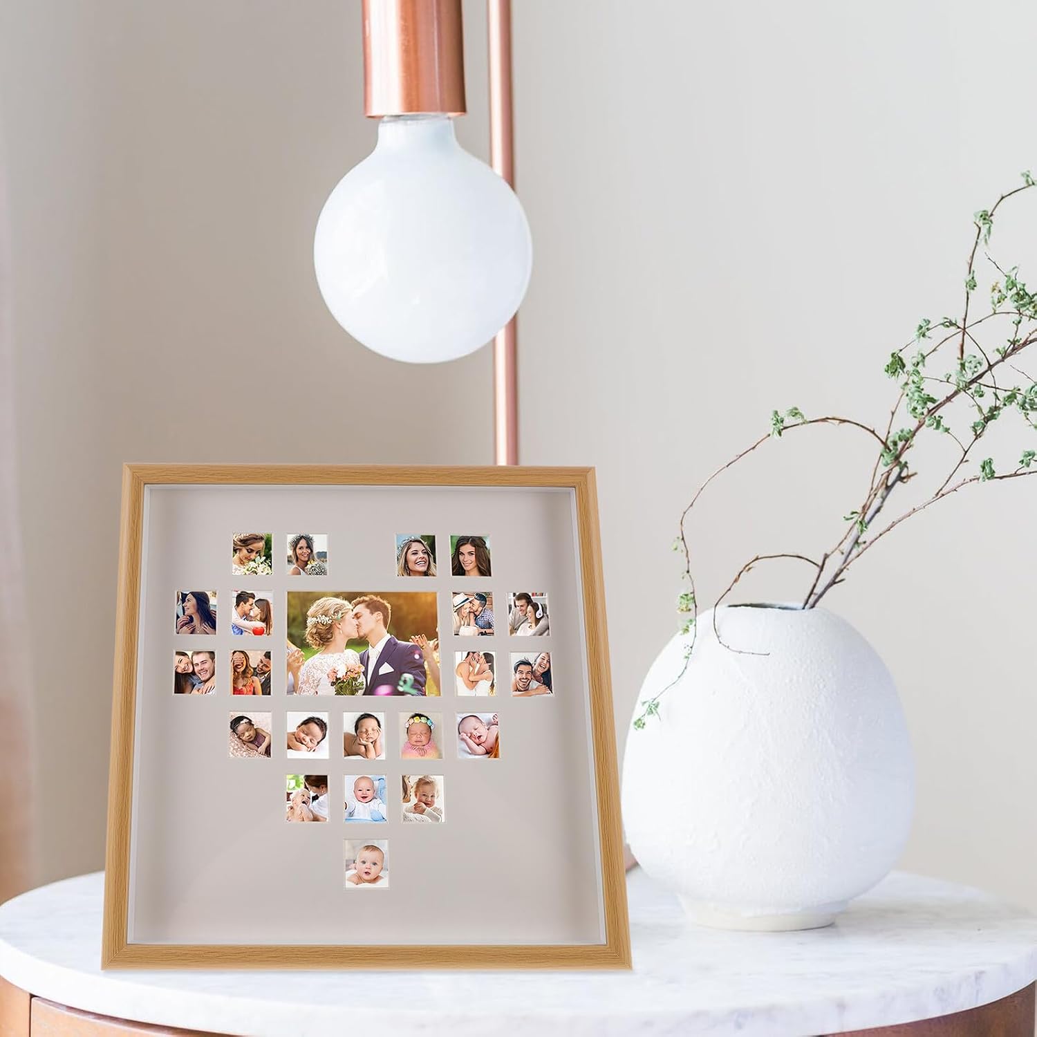 Heart Shaped DIY Picture Frame Wooden Blank Frame for Kids Art