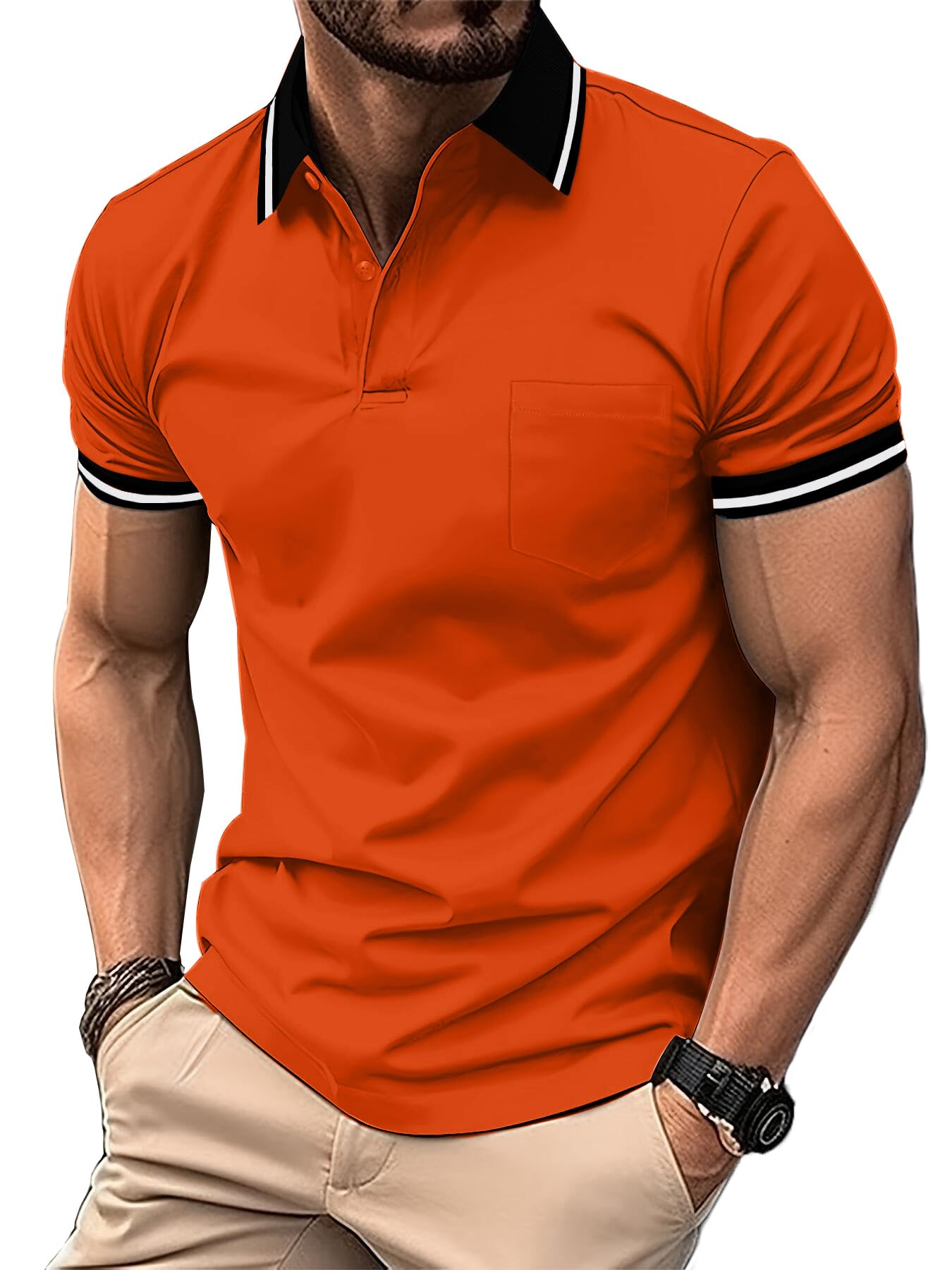 ZITY Polo Uomo Manica Corta Golf Maglietta Traspirante T Shirt Estiva Casual Polo Shirt Sportiva Magliette