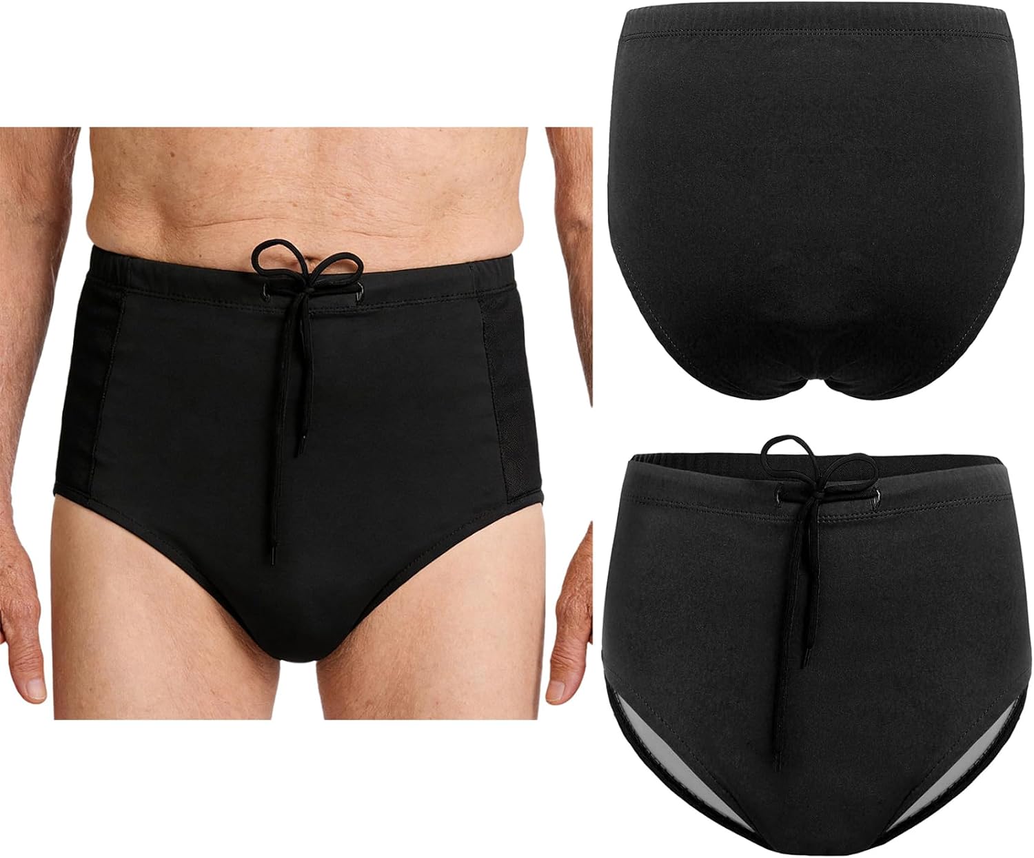 3Pcs Adult Waterproof Diaper Covers Elastic Waistband Washable Reusable Underwear