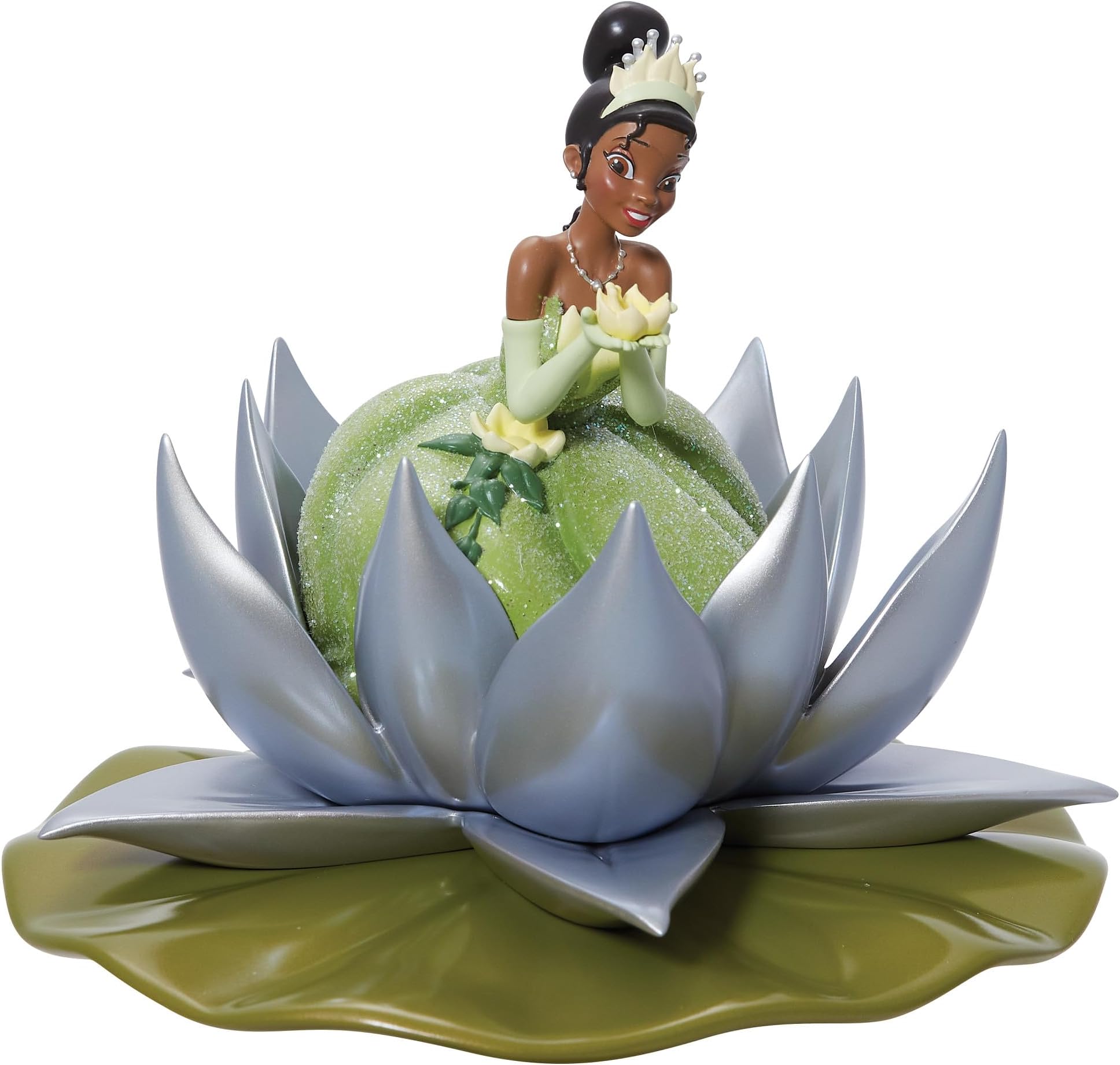 Enesco Disney Showcase 100 Years of Wonder Princess Tiana Lily Pad Figurine, Multicolor, 6 Inches