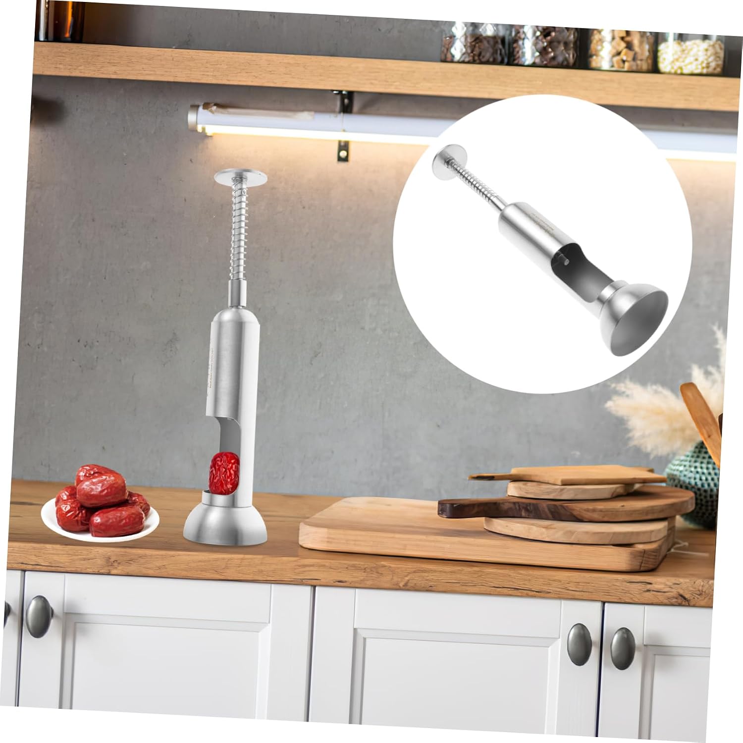Red Date Corer Stainless Steel Fruit Core Remover Kitchen Gadget Practical Tool for Cherry Dates Jujube Pit Removal Easy to Clean Safe Design