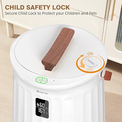 Miniatura 10 de Keenray Calentador de toallas de temperatura ajustable con temporizador, bloqueo de seguridad y pantalla, para baño, bañera de hidromasaje, spa,