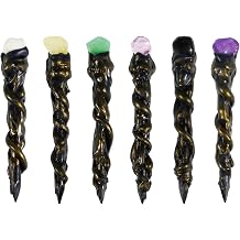 Rileryan 6 PCS 112 Scale Mini Magic Wizard Witch Wand Crystal Wand Halloween Miniatures Decorations Tiny Magic House Accessories