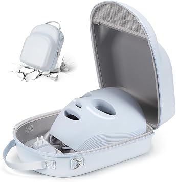 Face Mask Case for Shark Cryoglow Mask and Shark Red Light Mask, Hard EVA Protective Shell with Custom-Designed Grooves for Shark Masks, and Adjustable Shoulder Strap Blue