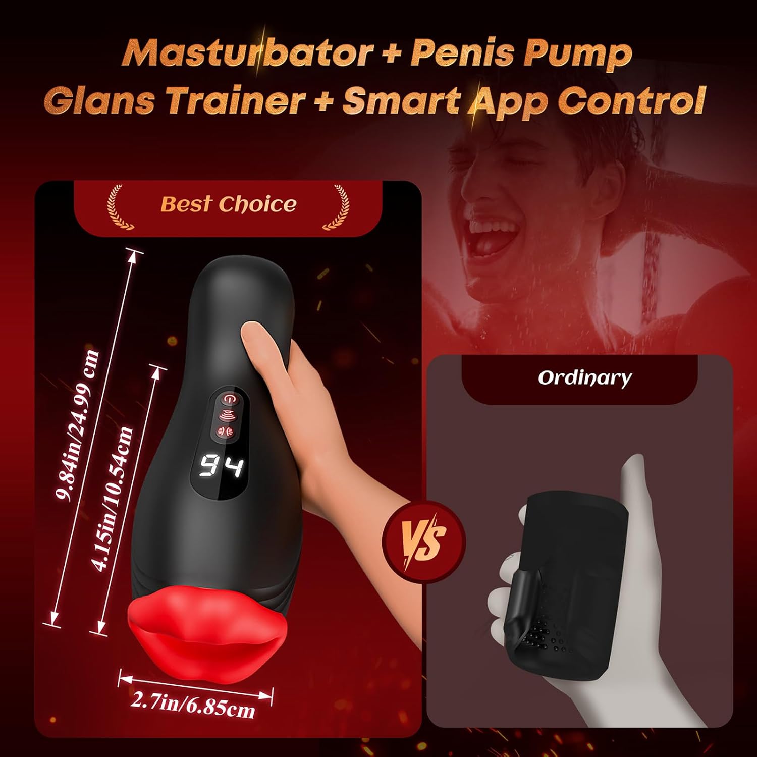 Uoffile Sex Toys for Men Male Masturbator - APP Control Male Sex Toy AI Sync with 4 Squeeze & 9 Vibrating Modes, Adult Toy Penis Pump Pocket Pussy, Mens Sex Toys Stroker Blowjob Sex Machine