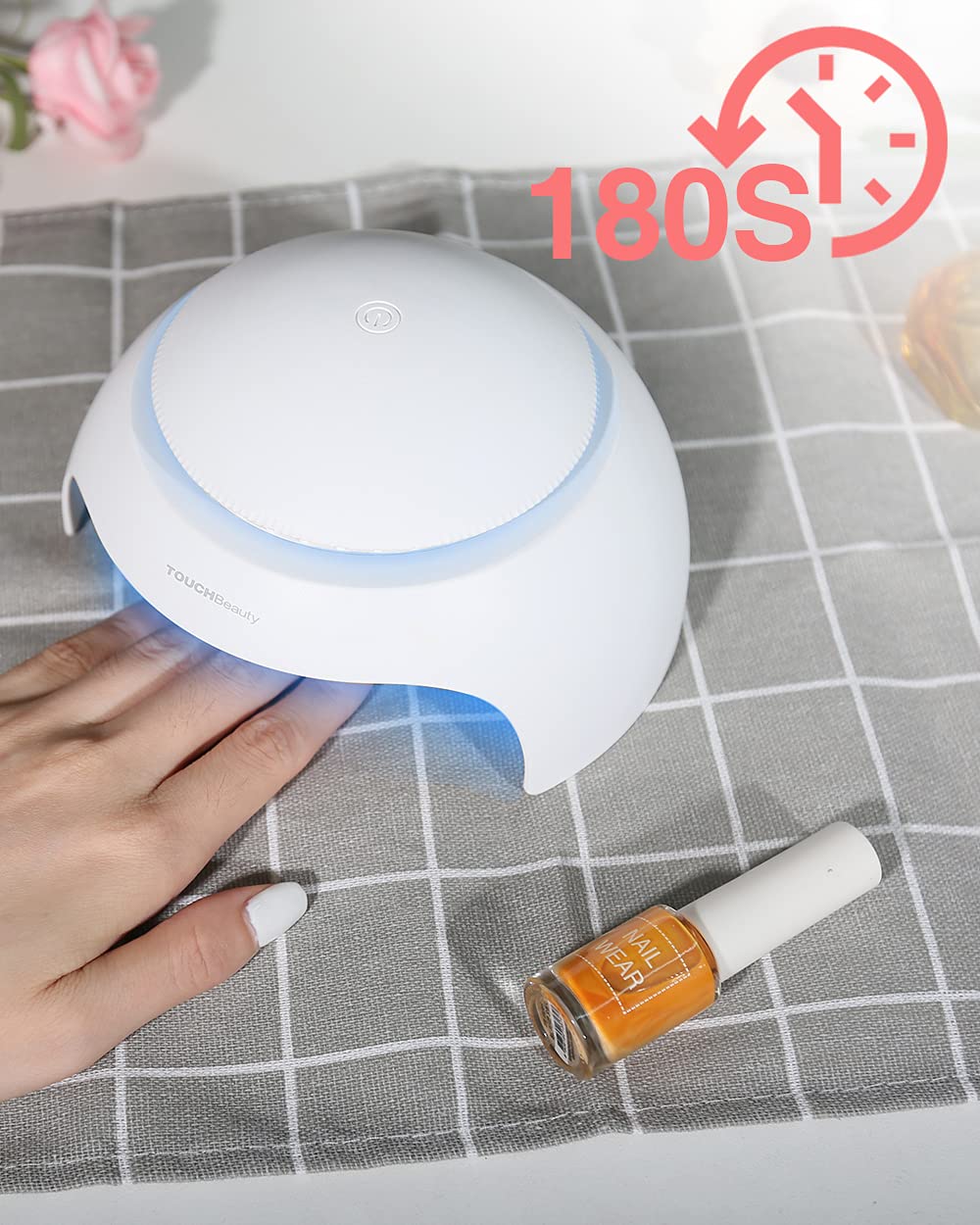 TOUCHBeauty Secador de uñas para esmalte de uñas normal con secador de aire y dispositivo de secado de esmalte de uñas LED (no para esmalte de gel, regalo de Navidad para niños 2130)