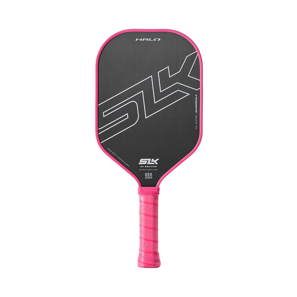 Selkirk Sport SLK Halo Power XL Pickleball Paddle | Raw Carbon Fiber Pickleball Paddles with a Rev-Core Power Polymer Core | Designed for Ultimate Spin & Power | Pink