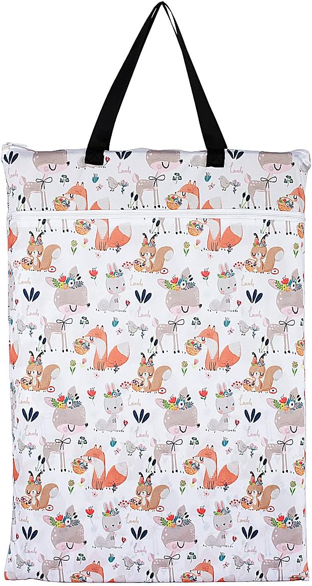 Large Hanging Wet/Dry Cloth Diaper Pail Bag for Reusable Diapers or Laundry Baby