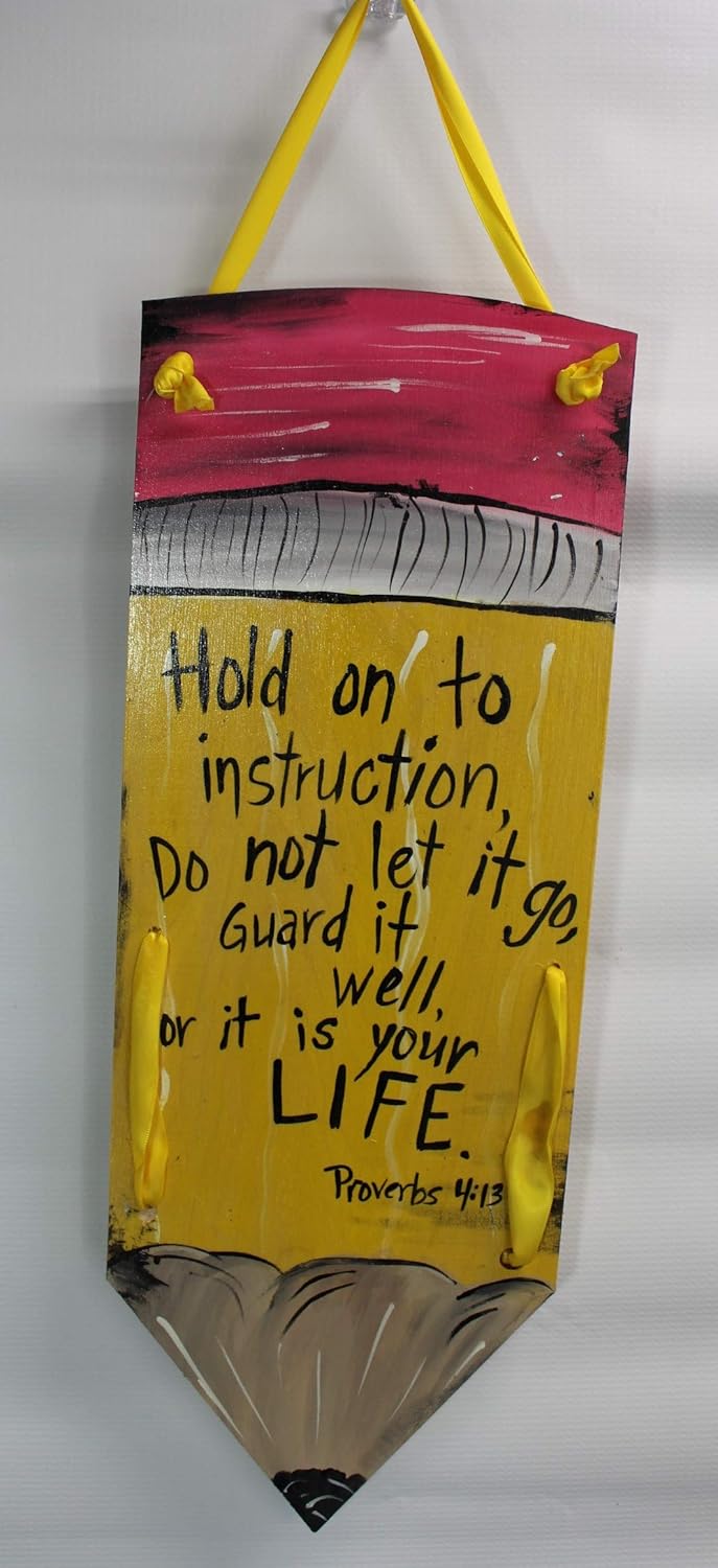 Hold on to Instruction Wooden Pencil Sign Handmade Products