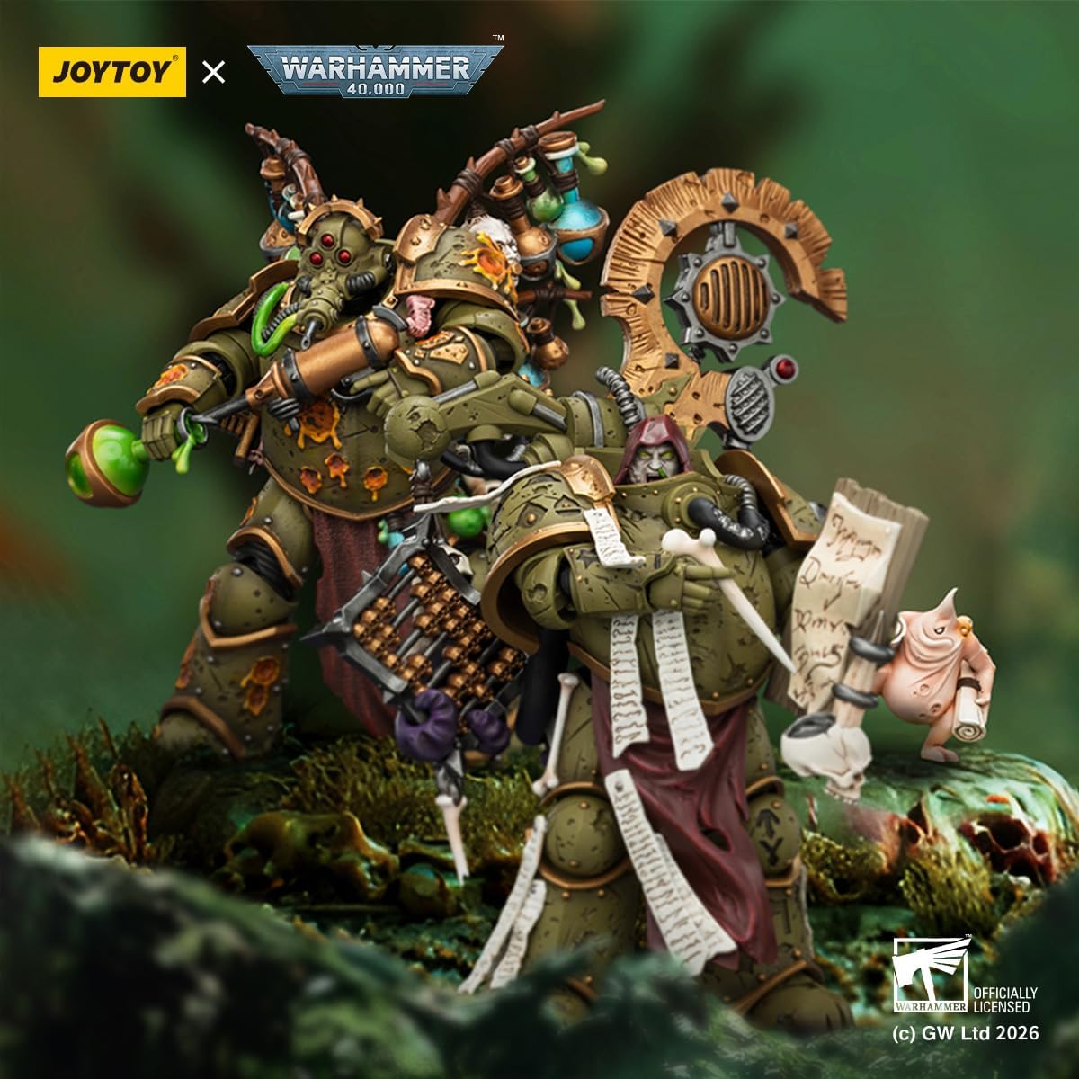 JOYTOY Warhammer 40K Death Guard 1/18 Action Figure Collection Mecha Model Gift, 2PCS