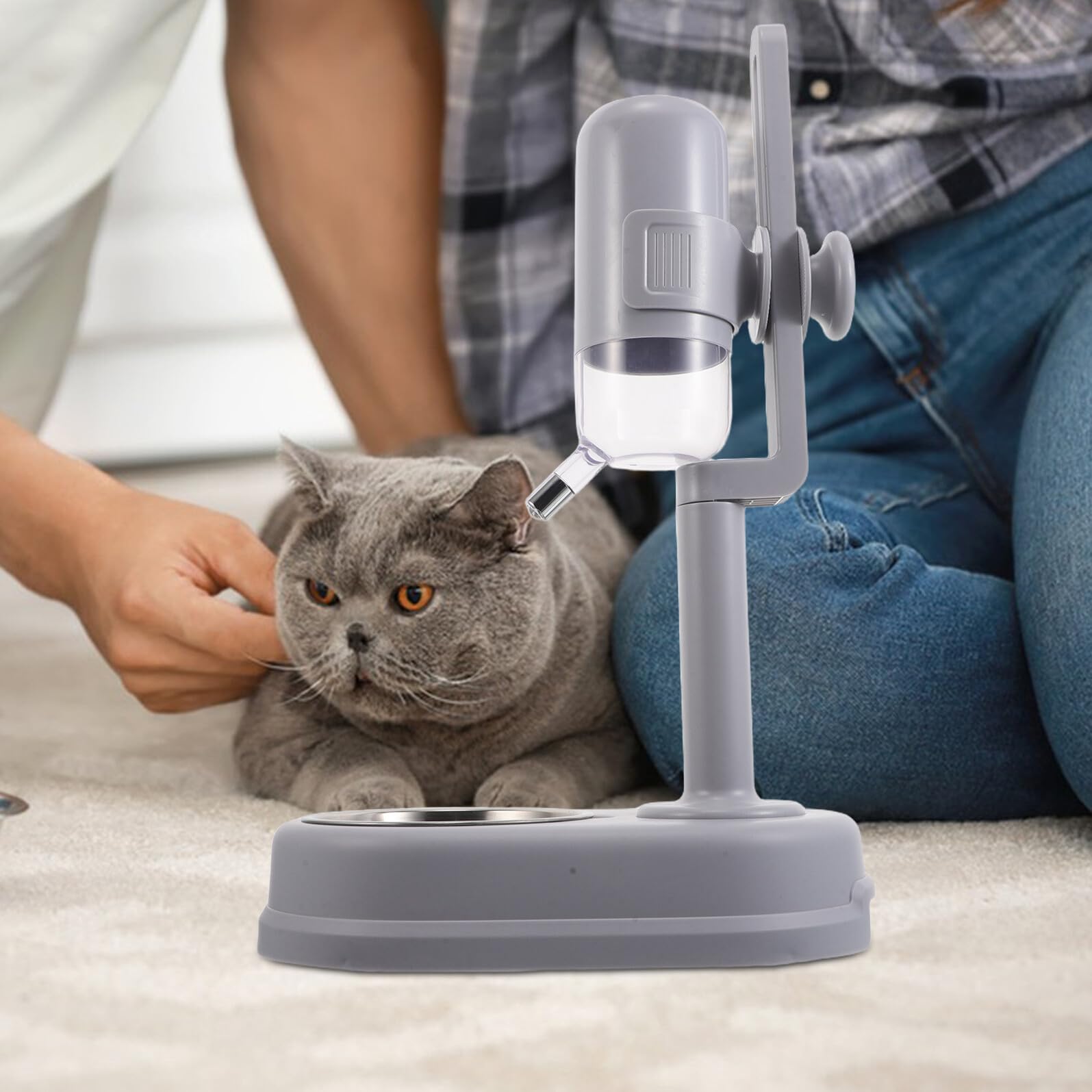 Comedero y Bebedero para Perros y Gatos con Cuenco Desmontable Dispensador Automático de Agua y Comida y Resistente Apto para Jaulas Acero Inoxidable y Duradero