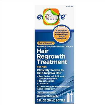 Equate Hair Growth Solution for Men - 1-Month Supply, 2 fl oz + Createandbundle Sticker
