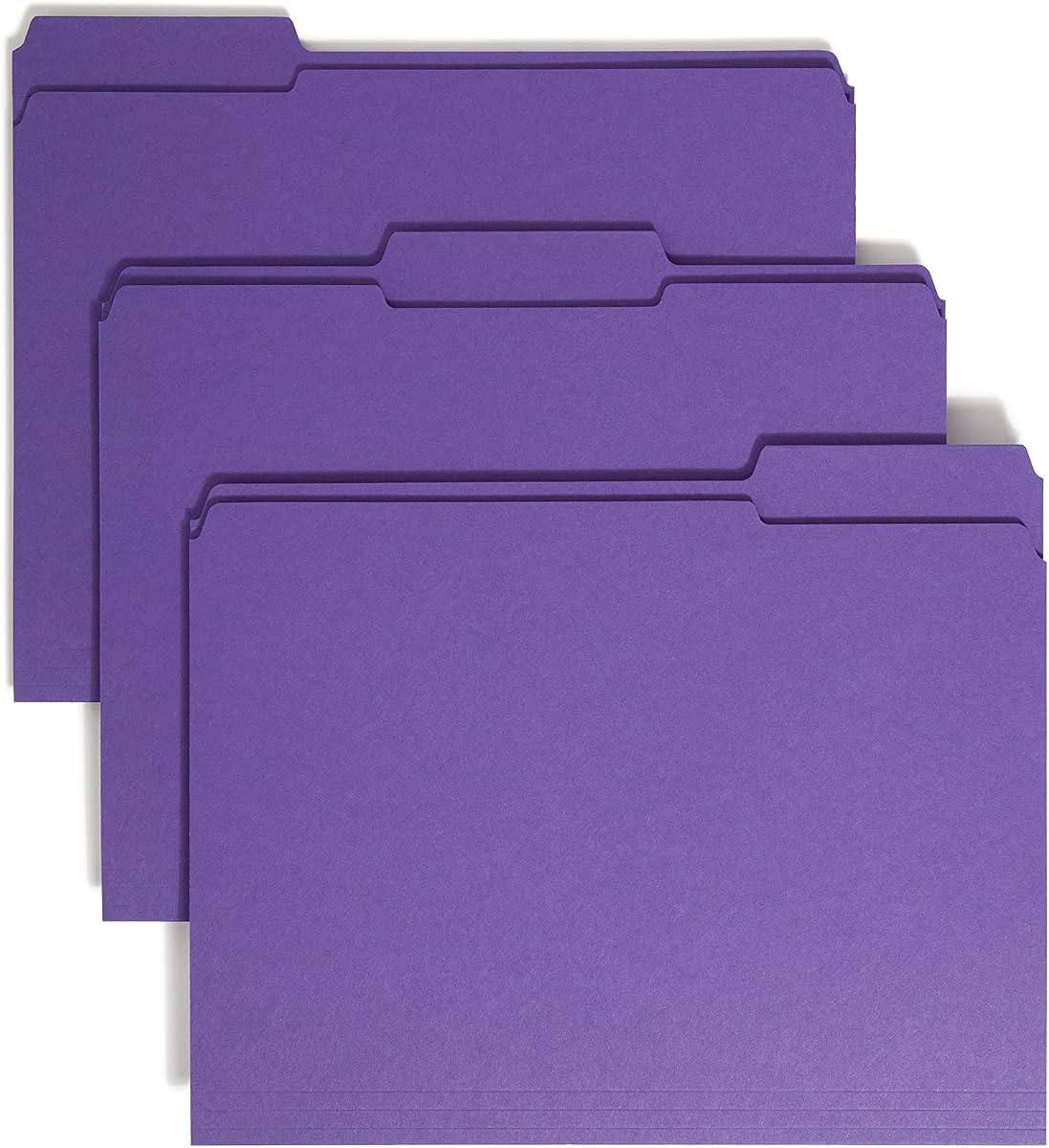 Carpeta de archivos Smead, pestaña reforzada de corte 1/3, tamaño carta, morado, 100 por caja (13034)