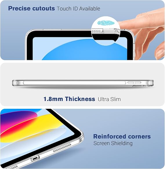 ProCase Clear Back Case for iPad (A16) 11th / iPad 10th Gen -Clear