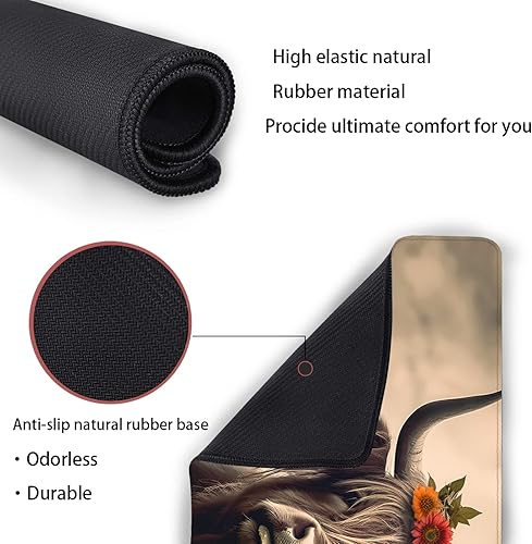 Miniatura 7 de ZTHLL Alfombrilla de escritorio, alfombrilla de mouse para juegos de vaca de las montañas, alfombrilla de mouse XXL extendida para oficina,