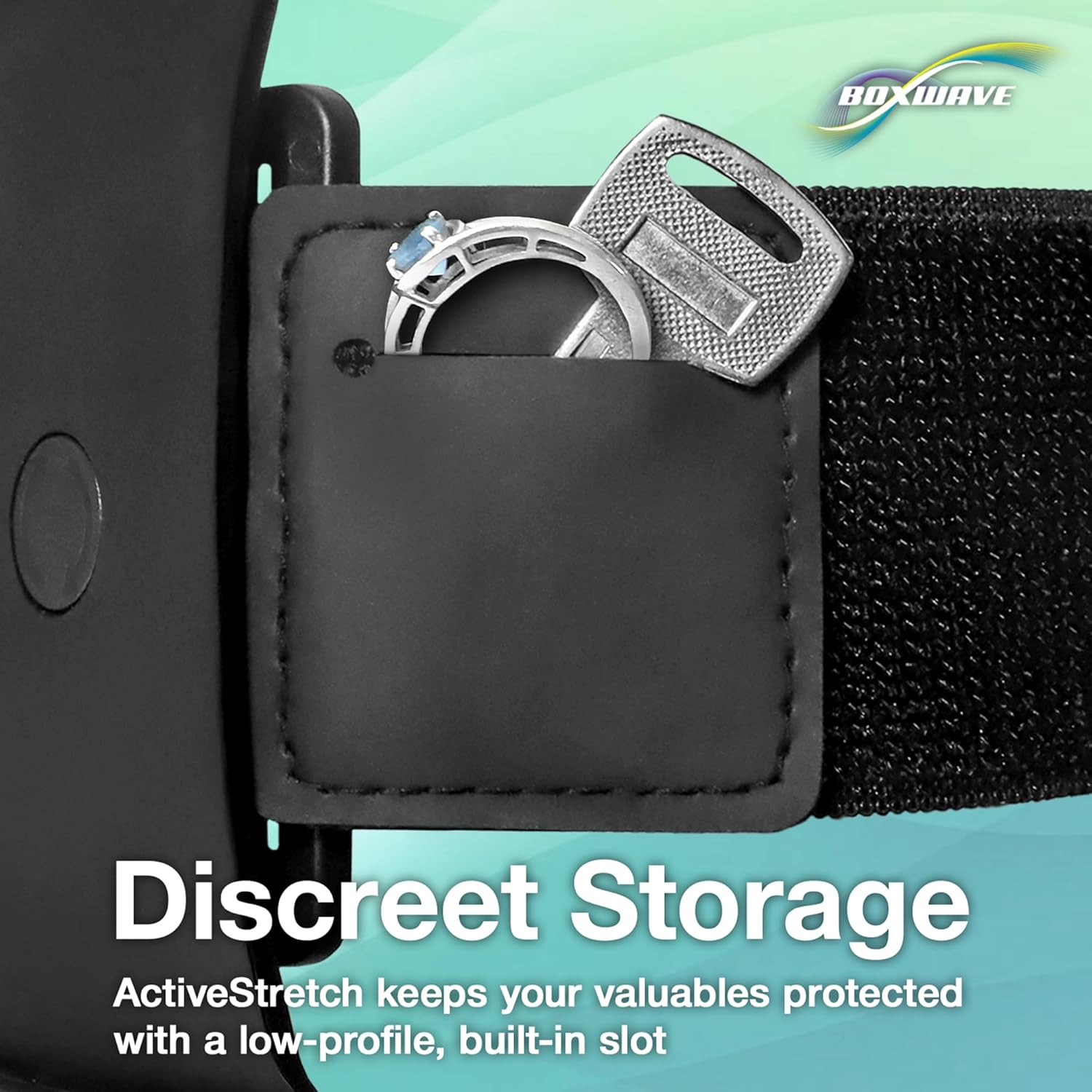 BoxWave Holster Compatible with Samsung Galaxy Z Fold 4 - ActiveStretch Sport Armband, Adjustable Armband for Workout and Running - Jet Black