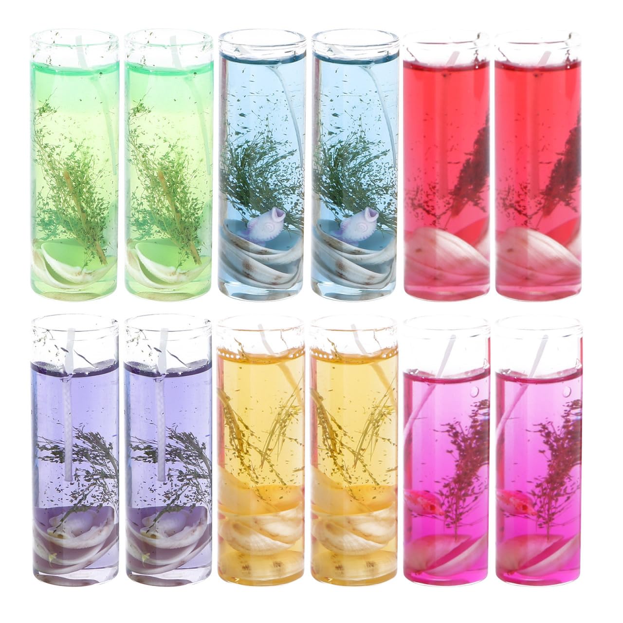 Jelly Wachskerzen 12 Bunte für Romantische Dinnerkerzen | Jelly Wax, 12 Stück, Länger Brennend und Sauberer, für Geburtstage, Familien und Freunde