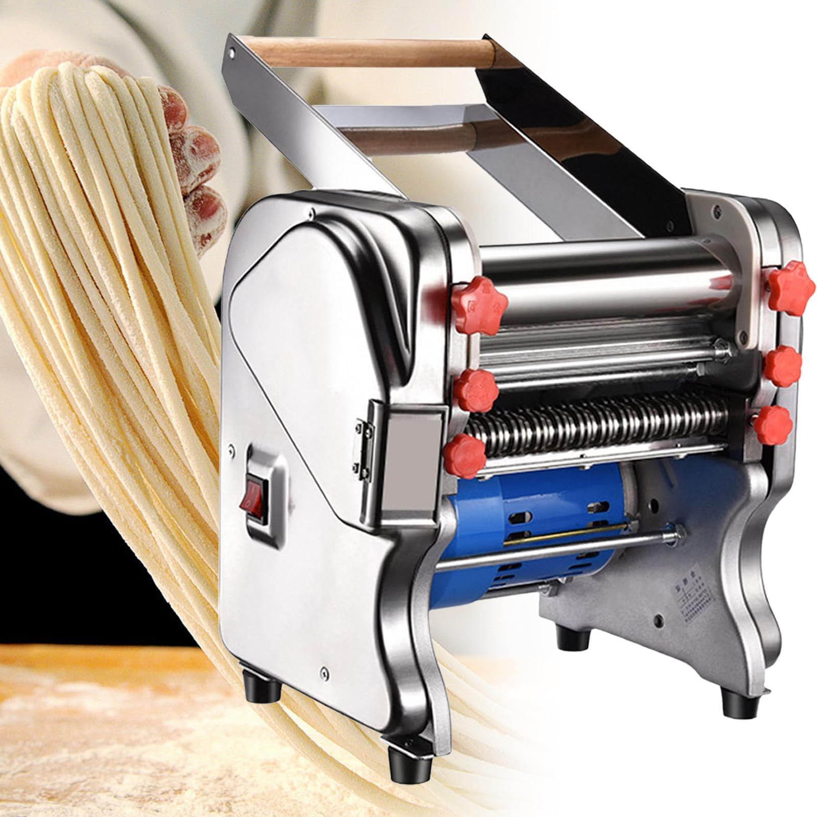 Automatic Pasta Maker for Home and Commercial Use, Electric Pasta Maker, Commercial Bakery Mixer, Professional Tabletop Pasta Roller 180°,Electric Pasta Maker 180