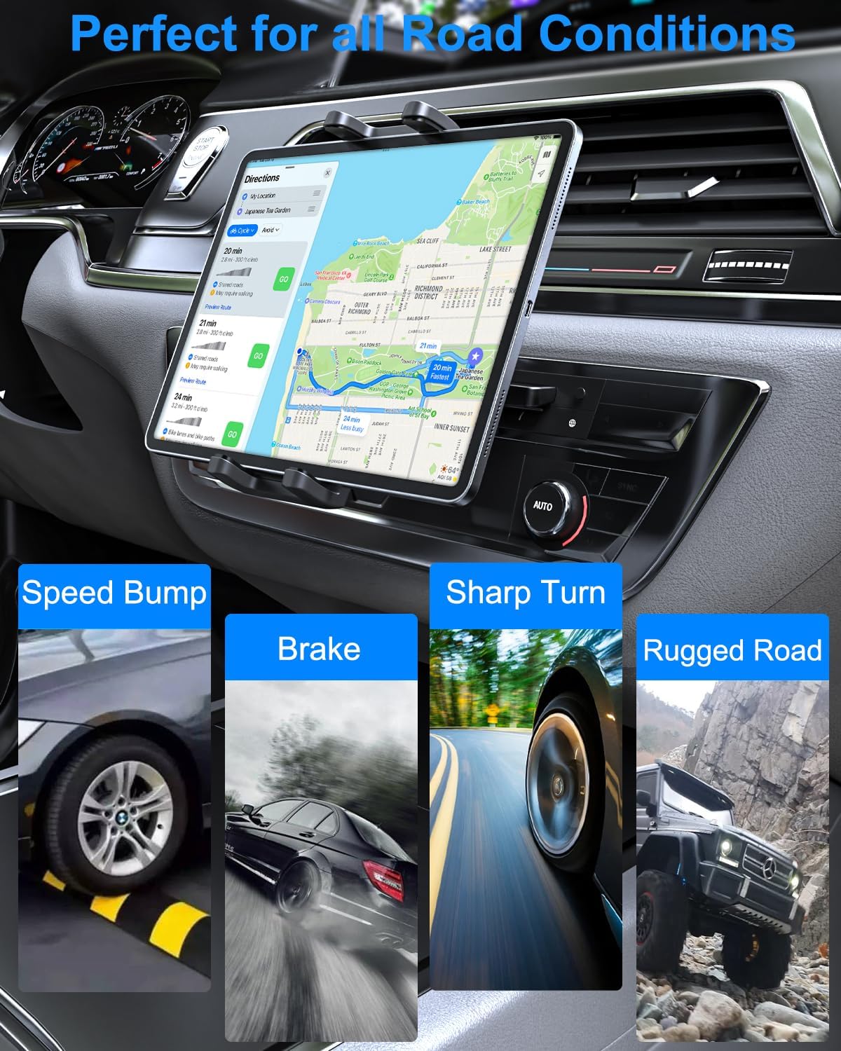 CD Slot Car Tablet Mount for 4-13in iPad & Phone, Universal CD Player Tablet Holder with 360 Rotation for iPad Pro 12.9 11 10.5 9.7, iPad Air Mini 5 4 3 2 1, Samsung Galaxy Tabs, iPhone etc